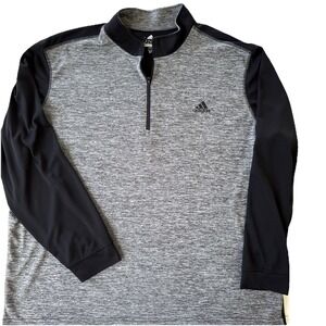 adidas Golf Mens 2XL Double Pique 1/4 Zip L/Sleeve Pullover Jacket Shirt